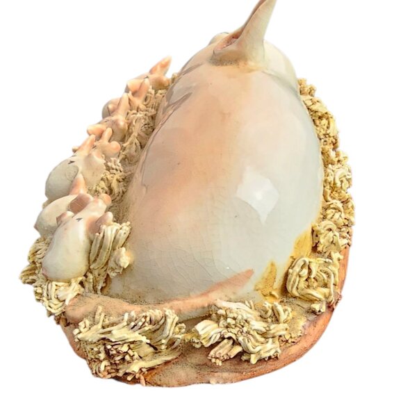 Vintage Original Ceramic Sculpture Basil‎ Matthews Mama w/Piglets Spaghetti Trim - Picture 3 of 9